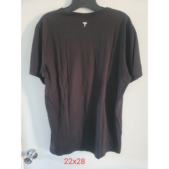 TESLA Mens Size Large Black Logo Graphic Short Sleeve T-Shirt 100% Cotton - Picture 2 of 8